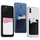 Cellessentials USA Merchant Redesigned Card Holder Silicone Stick on Cell Phone Wallet with Pocket for Credit Card ID Business Card iPhone Android Smartphones Black White Navy