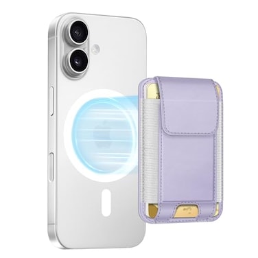 FINPAC MagSafe Wallet Magnetic Card Wallet Holder for iPhone 171615141312 Series Safe RFID Blocking Slim Leather 6 Card Holder for Women Men Light Purple