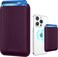Amzone KRTALS Magnetic Wallet Cell Phone Card Holder for Phone Case with MagSafe Stronger Magnetic RFID Leather Phone Wallet Stick on Series of iPhone 171615141312 and ProPromax Cherry