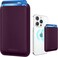 Amzone KRTALS Magnetic Wallet Cell Phone Card Holder for Phone Case with MagSafe Stronger Magnetic RFID Leather Phone Wallet Stick on Series of iPhone 171615141312 and ProPromax Cherry
