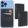 Limvory Leather Phone Wallet Stick On Credit Card Holder for Phone Case Compatible with iPhone Samsung Android All Cell Phones 2Pack Black