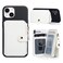 M-Plateau MPlateau Phone Wallet Stick on PU Leather Card Holder with Zipper Pocket Compatible with iPhone Case White