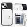 M-Plateau MPlateau Phone Wallet Stick on PU Leather Card Holder with Zipper Pocket Compatible with iPhone Case White
