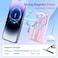 PROfezzion Magnetic Wallet Card Holder for MagSafe RFID Blocking Hard Shell 4 Credit Card Money Pocket Magnetic Wallet Stand for iPhone 16 15 14 13 12 Plus Max Pink