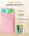 Senose Phone Wallet Stick on 2 Pack Phone Card Holder for Phone Case Leather Credit Card Sticky Wallet 3 Pockets Back of phone Compatible for iPhone Android SamsungWhite Pink