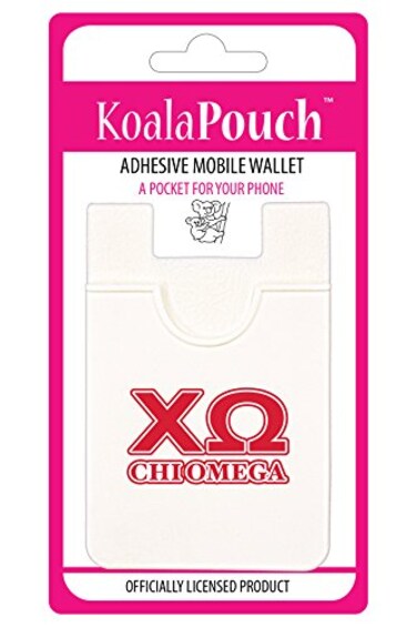 Sorority Shop Chi Omega Koala Pouch Adhesive Cell Phone Wallet with XO Greek Letter Design