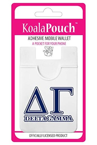 Sorority Shop Delta Gamma Koala Pouch Adhesive Cell Phone Wallet with DG Greek Letter Design