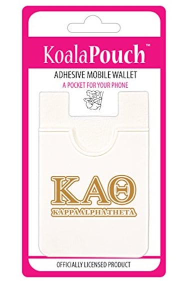 Sorority Shop Kappa Alpha Theta Koala Pouch Adhesive Cell Phone Wallet with KAT Greek Letter Design