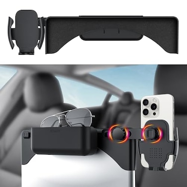 FITALLUS Premium Tesla Phone Mount Holder for Model Y 20192024 Model 3 20182023SnapOn Screen Clip with ScratchFree Felt Base Solid Alloy Arm