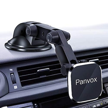 Panvox Magnetic Phone Car Mount Universal Dashboard Windshield Car Phone Mount Holder with Upgraded 32 Suction Cup8 Strong Magnets Compatible with iPhone 11 Pro X XS Max XR Galaxy Note10 S10 B