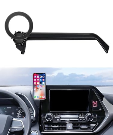 MaserWeller Car Phone Holder for Toyota Highlander 20202026 Accessories 8Inch Screen Fixed Clip 360 Rotation Phone Mount Compatible with MagSafeCell Phone Holder That Does Not Affect Air Vent