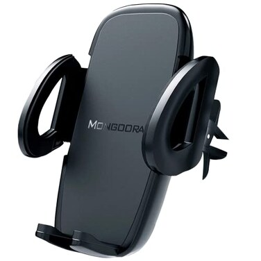 Mongoora Air Vent Car Phone Mount Holder Locking Cell Phone Car Mount Universal for Any Smartphone iPhone Android Clip On Car Phone Holder for Dashboard Stocking Stuffers