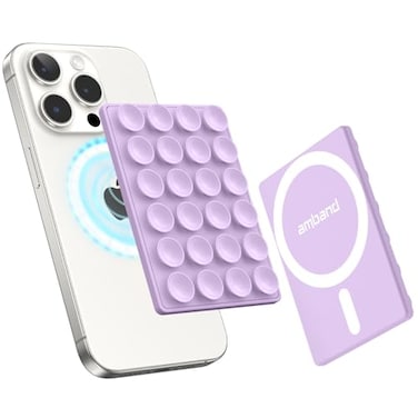 amBand ASMR Stuff Silicone Suction Phone Mount Stable HandsFree Sticky Holder for iPhone Cute Aesthetic Gear for TikTok Influencers ASMR Content Creator Lilac Purple