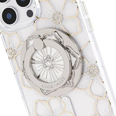 Case-Mate CaseMate Magnetic Phone Grip Ring Stand Collapsible and Removable MagSafe Accessories for iPhone 17 Pro Max 16 Pro Max15 Pro Max14 Pro Max1312Pixel 10 Pro Fold Floral Gems