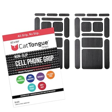 CATTONGUE GRIPS NonAbrasive Grip Tape Strips HeavyDuty PreCut AntiSlip Tape for Phones Tablets Crafting More Indoor Outdoor AntiSlip Solution Black 1Pack
