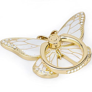 Doflyesky Butterfly Cell Phone Ring Grip Holder 360 Degrees Rotation Phone Ring Grip Stand Metal Finger Kickstand Compatible with iPhone Samsung Galaxy LG Google Pixel Android Phone