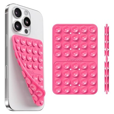Klearlook Maximized Klearlook Silicone Suction Cup Phone Case Mount Double Sided Sticky Phone Grip for 6172 inch Phones Phone Accessories HandsFree Strong Grip Holder for Selfies and Videos Hot Pink