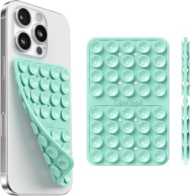 Klearlook Maximized Klearlook Silicone Suction Cup Phone Case Mount Double Sided Sticky Phone Grip for 6172 inch Phones Phone Accessories HandsFree Strong Grip Holder for Selfies and Videos Light Gree