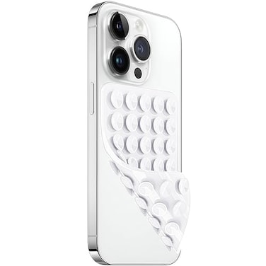 LvShuLiangPin Anteel Silicone Suction Cup Phone Case Mount Double Sided HandsFree Strong Grip Silicon Phone Holder for Selfies and Videos Non Slip Phone Accessories White