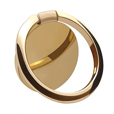 OBHEI Metal Cell Phone Ring Holder Finger Ring Stand 360 Degree Rotation Ring Kickstand Grip Holder for Magnetic Car Mount Gold