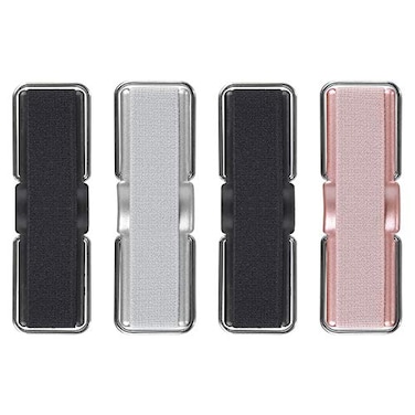 CISID Phone Strap 4 Pcs Phone Finger Holder Back of Phone Grip with Stand Suitable for iPhone Samsung and Most SmartphonesBlack Black Silver Rose Gold 4PCS