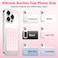 QxbBox 2Pack Silicone Suction Phone Case Mount Suction Cup with Strong Suction Power HandsFree Phone Accessories Holder Silicon Adhesive Phone Stand Sticky for Cell Phone Light Pink