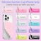 QxbBox Silicone Suction Cup Phone Case Mount Double Sided HandsFree Strong Grip Holder for Selfies and VideosSilicon Sticky Phone Grip with Higher Suction Power for Cell Phone Black