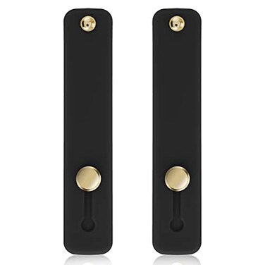 WLLHYF 2Pcs Phone Loop Finger Holder Silicone Phone Grip Phone Finger Strap Stand Universal Portable Finger Kickstand for Most Smartphones 2pcsBlack