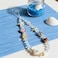 CasaPopz Beaded Camera Wrist Strap Cute Pearl Digital Camera Charm Lanyard Phone Wristlet Charms Beaded Camera Chain for Bag Phone Keychain Accessories White Shell