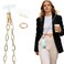 Casecond Crossbody Phone Lanyard Chain Shoulder CellPhone Strap Phone Charm Neck Chain iPhone Holder 3 Pad Patche Tether Universal for iPhone 16 Pro Max 15 14 11 Samsung S24 Flip 5 Google Moto Gold