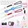 Ezelisy Phone Charm Wrist Strap 4Pcs Adjustable Nylon Wristlet Lanyards with Cute Cartoons for iPhone Cases Cameras Keychain