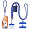 HOTEMIA Phone Lanyard and Wrist Straps Adjustable Cell Phone Lanyard Crossbody with Detachable Wallet 8mm Thick iPhone Lanyard for Around the Neck BlueWallet