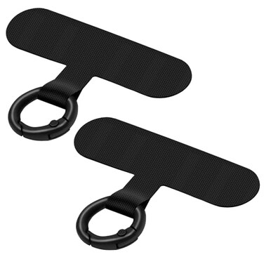 Hovmwey Phone Tether Tab 2 Pack Cell Phone Lanyard Patch Without Adhesive Phone Strap Replacement Part for All Full Phone Cases Black