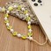 LUSTEMBER Cute Beaded Phone Charm Smiley Face Wrist Strap Colorful Handmade Polymer Clay and Pearl Chain