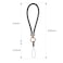 LUVI Phone Charm Chain Diamond Wrist strap Rhinestone Bling Glitter Lanyard String Bracelet Keychain Cute Fashion for Women Black