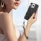 LUVI Phone Charm Chain Diamond Wrist strap Rhinestone Bling Glitter Lanyard String Bracelet Keychain Cute Fashion for Women Black