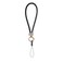 LUVI Phone Charm Chain Diamond Wrist strap Rhinestone Bling Glitter Lanyard String Bracelet Keychain Cute Fashion for Women Black