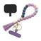 Nalefow Phone Lanyard Silicone Beaded Phone Wrist Strap Cute Elastic Cell Phone Wristlet Chain Bracelet with 2 Tether Tab Colorful Purple