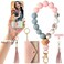 VZZNN Phone Wrist Strap Silicone Beaded Cell Phone Lanyard with Tether Tab Tassel Wallet Wristlet Keychain for Women Credit Card Holder Keychains Silicone Key Ring Wristlet for Car Keys ID BadgesPink