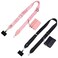 PUGPIU 2 Pack Clip and Go Strap for Phone with Wallet Crossbody Phone Strap Crossbody with Zippered Pouch Multifuctional Adjustable Cell Phone Lanyard for Going out