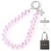 richginker Crystal Phone Wrist Strap Phone Charm Chain Keychain Beaded Cellphone Lanyard with Tether Tab HandsFree Wristlet Bracelet Wrist Grip Strap for Women DPink AB