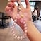 Seadiquiet Blue Mobile Strap Beaded Flower Bracelet Creative Hanging Rope Keychain Mobile Lanyard Beaded Flower AntiLost Case Lanyard Girl Womens Wrist Strap CharmsAccessories