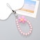 Seadiquiet Blue Mobile Strap Beaded Flower Bracelet Creative Hanging Rope Keychain Mobile Lanyard Beaded Flower AntiLost Case Lanyard Girl Womens Wrist Strap CharmsAccessories