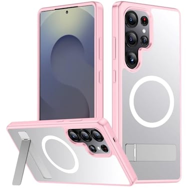 SPIDERCASE Only for Samsung Galaxy S25 Ultra Case Magnetic with 3 Stand Ways Military Grade Drop Protection with Invisible Stand Shockproof Slim Case for S25 Ultra 5G 69Pink