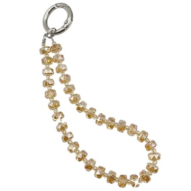TENOC Beaded Phone Wrist Strap Cellphone Lanyard Chain Sparkling Wristlet Bracelet for Women Champagne