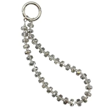 TENOC Beaded Phone Wrist Strap Cellphone Lanyard Chain Sparkling Wristlet Bracelet for Women Grey