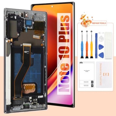 Arbilato OLED Screen for Samsung Galaxy Note 10 Plus Screen Replacement for Samsung Note 10 LCD Screen SMN975U Touch Display Digitizer Assembly Repair Parts with Framewith Fingerprint Function Black