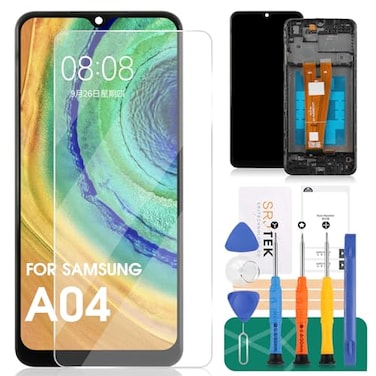 SRJTEK for Samsung A04 Screen Replacement for Samsung Galaxy A04 LCD Screen Replacement for Samsung A04 LCD Touch Screen Digitizer Assembly Repair Kits with Frame SMA045F SMA045FDS