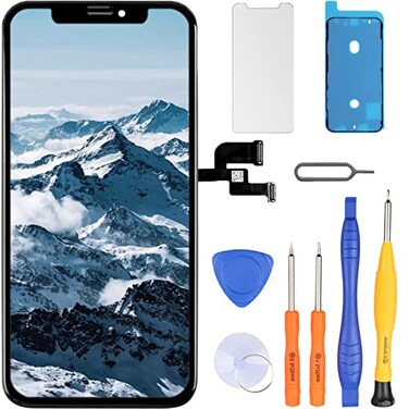 LL TRADER Screen Replacement for iPhone Xs LCD 58 Retina FHD Display COF Touch Screen Digitiser with Repair Tool Kits Waterproof Tape Screen Protector