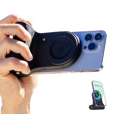 KraftGeek Magnetic Phone Stand Camera Grip with Wireless Charging Bluetooth Shutter Stand for iPhone Ergonomic Handle for Vlogging Selfies Video Calls